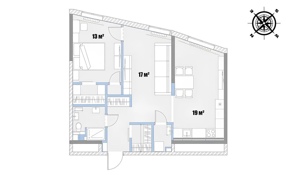 2-комн., 68.4 м², 17/39 этаж