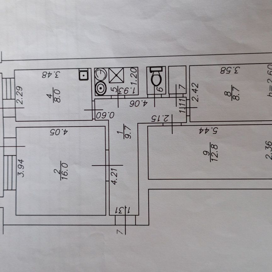 3-комн. квартира, 64 м², 1/2 этаж