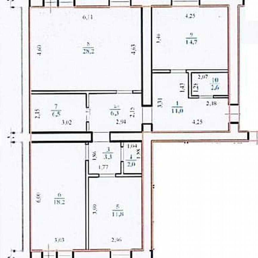 3-комн., 104.6 м², 4/13 этаж