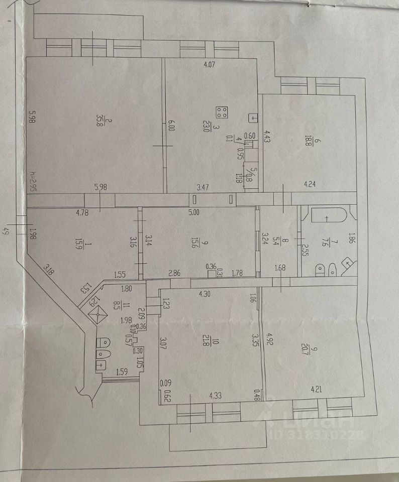 4-комн., 174 м², 4/6 этаж