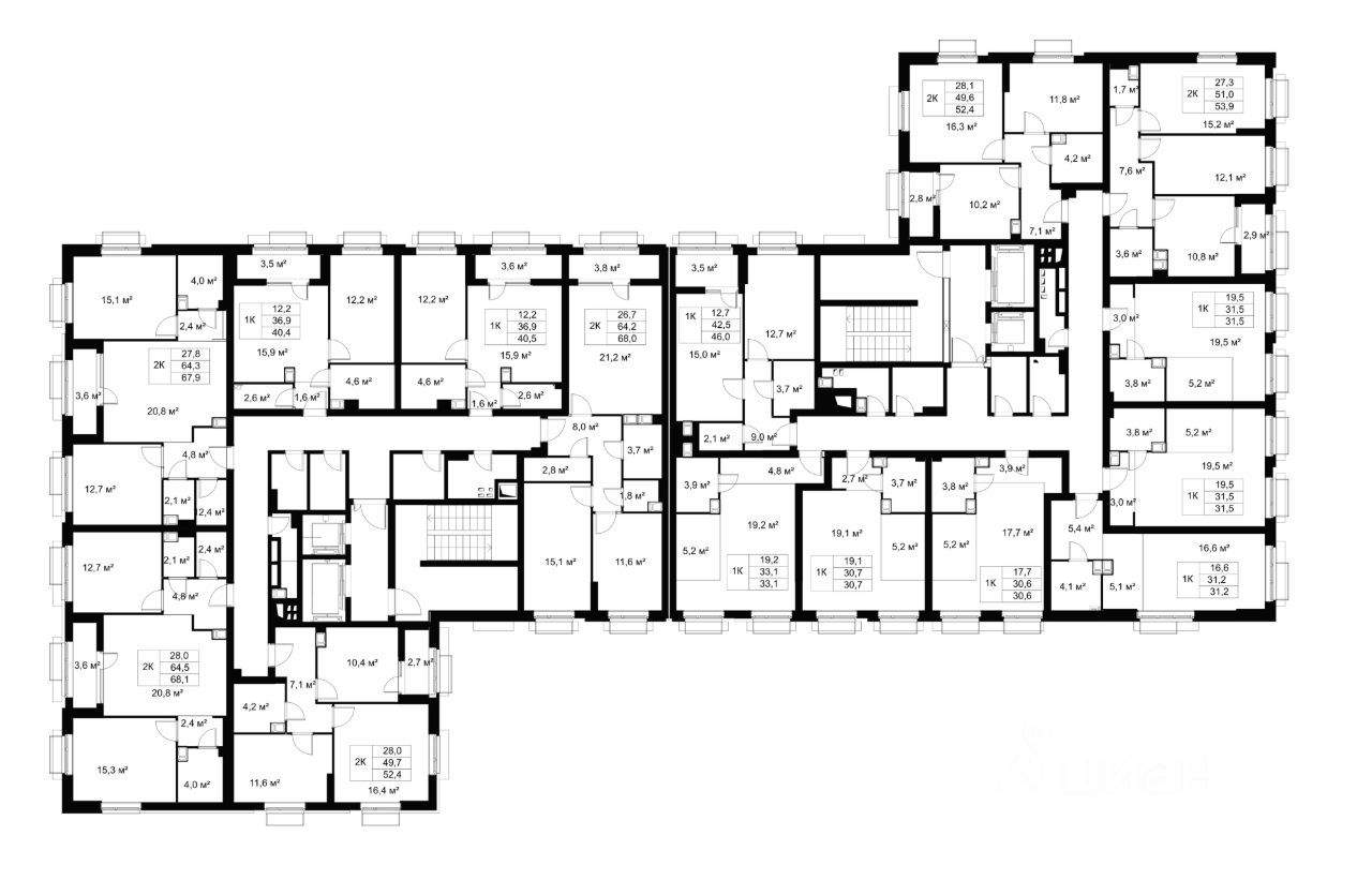 Студия, 31.2 м², 3/19 этаж