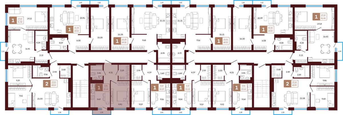 1-комн., 30.65 м², 3/3 этаж