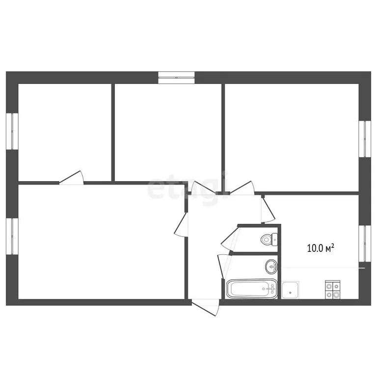 4-комн., 60.9 м², 1/5 этаж