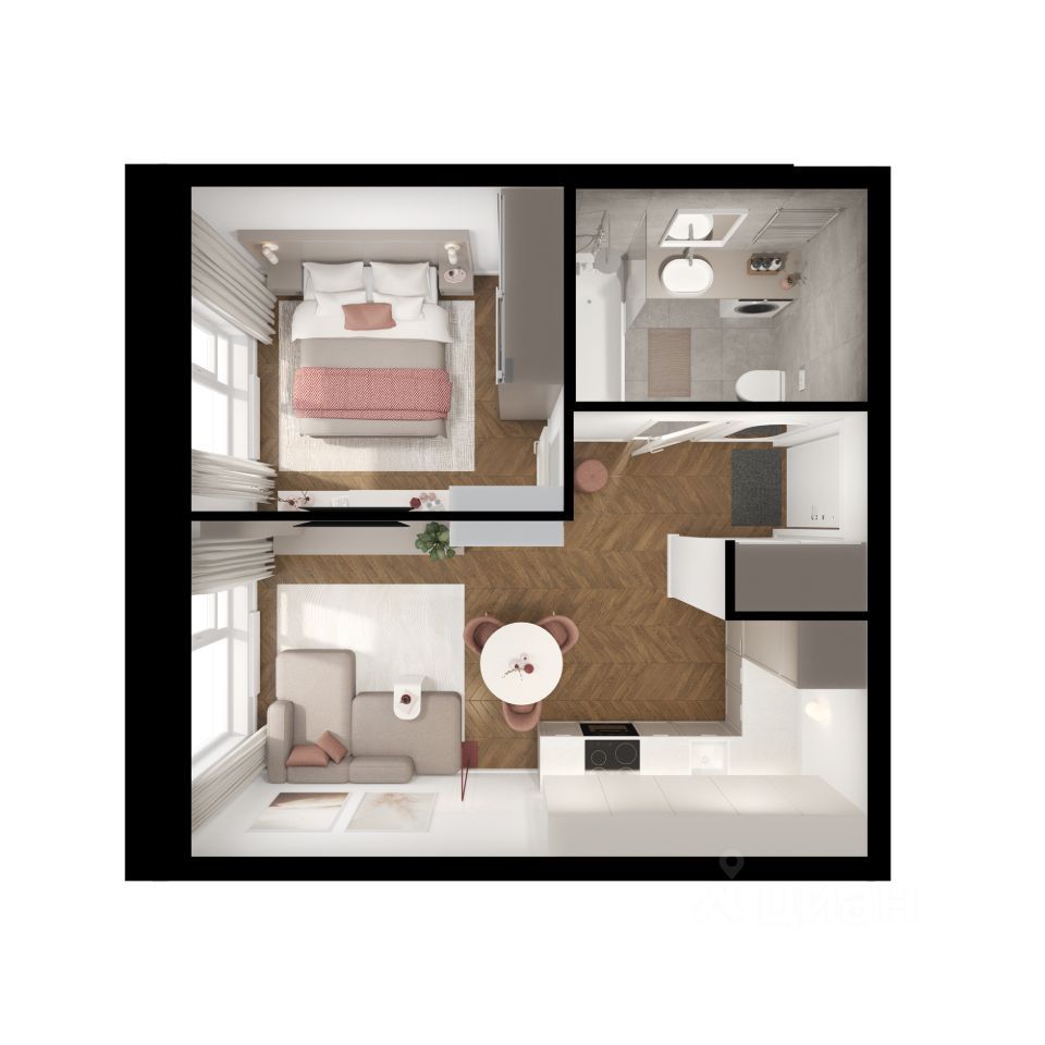 1-комн. квартира, 34 м2, 18/25 этаж