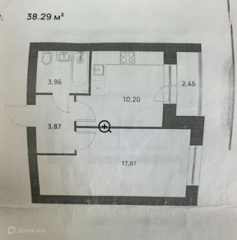 1-комн. квартира, 38.3 м2, 3/5 этаж
