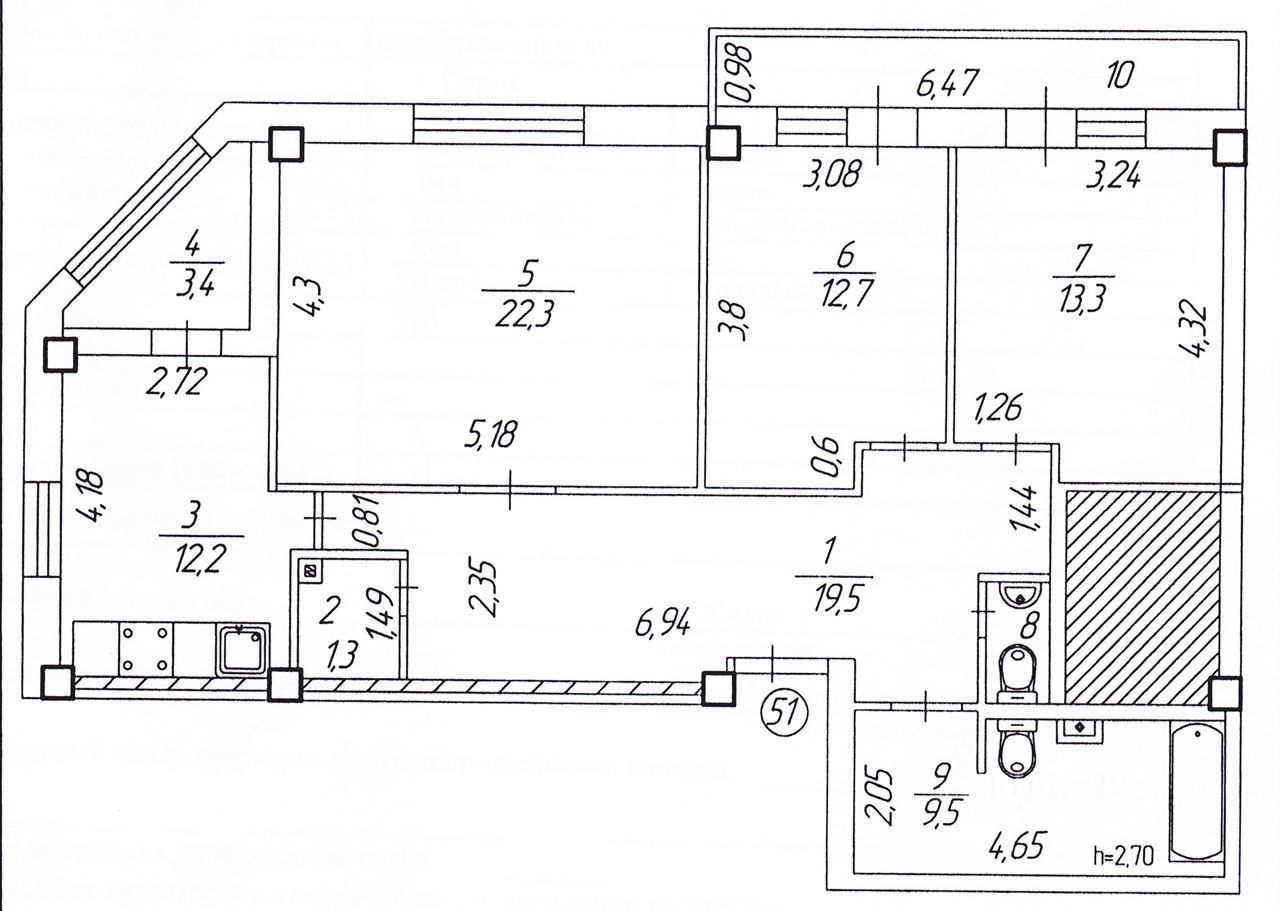 3-комн., 92.5 м², 12/17 этаж