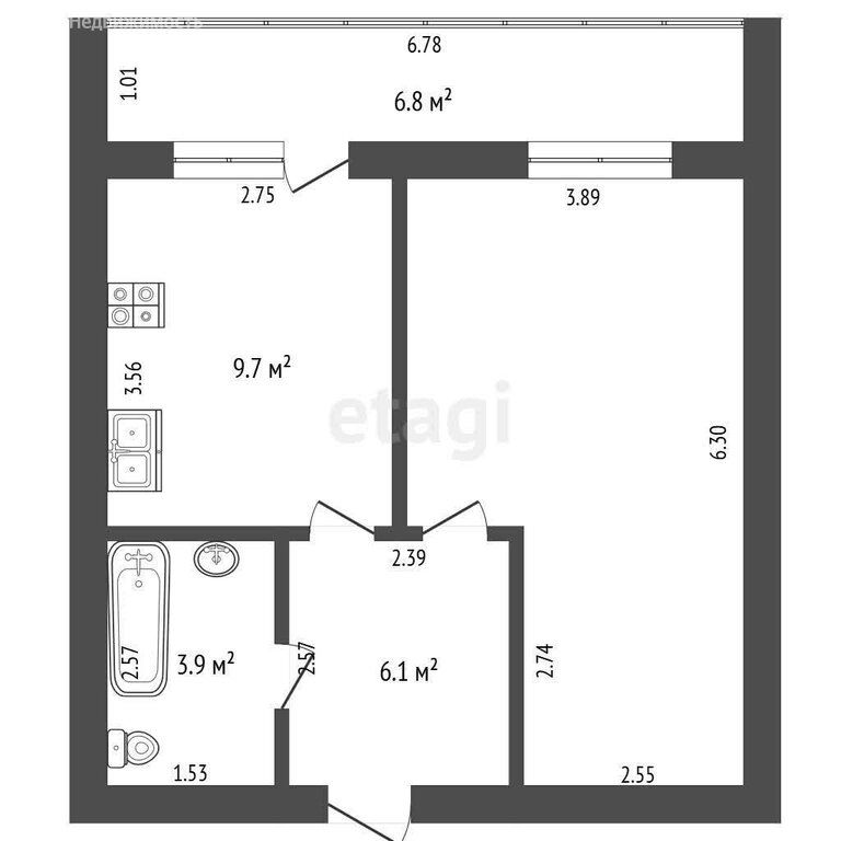 1-комн., 40.6 м², 10/10 этаж