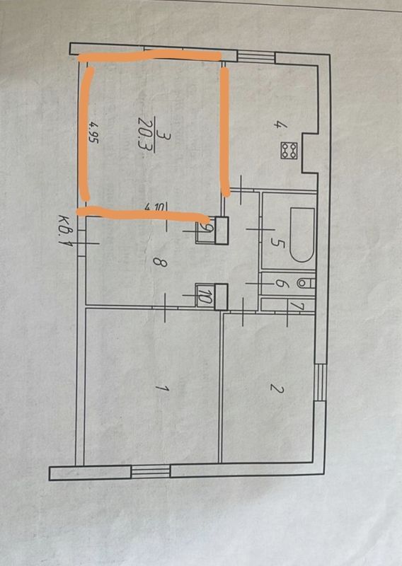 87.4 м², 1/3 этаж