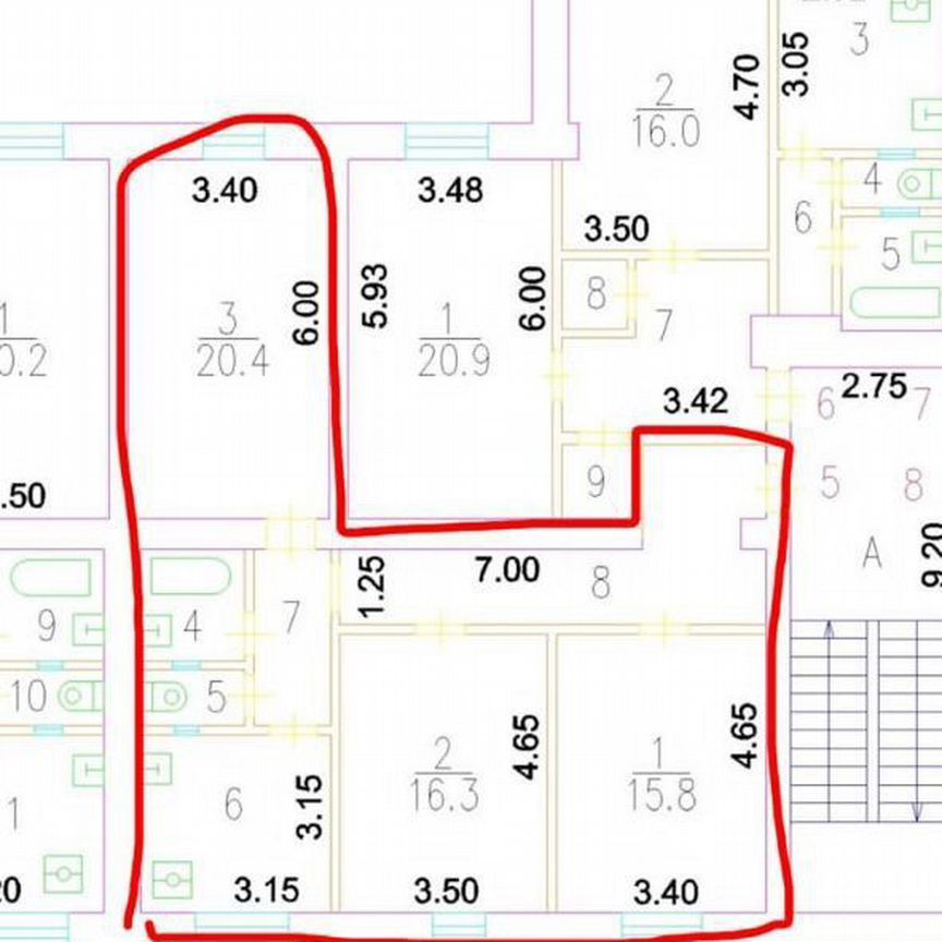 3-комн., 82.8 м², 2/5 этаж
