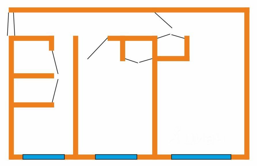 2-комн., 45 м², 1/5 этаж