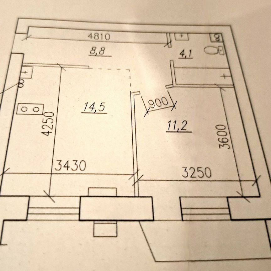 Студия, 40 м², 4/5 этаж