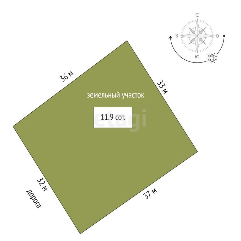 Продается участок, 11.9 соток