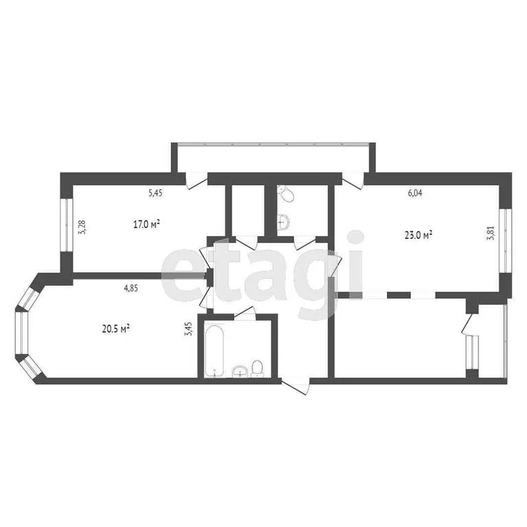 3-комн., 101.7 м², 3/5 этаж