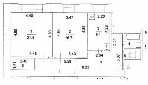 2-комн., 71.5 м², 1/5 этаж