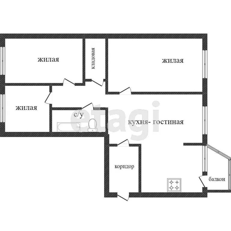 4-комн., 86.6 м², 1/5 этаж