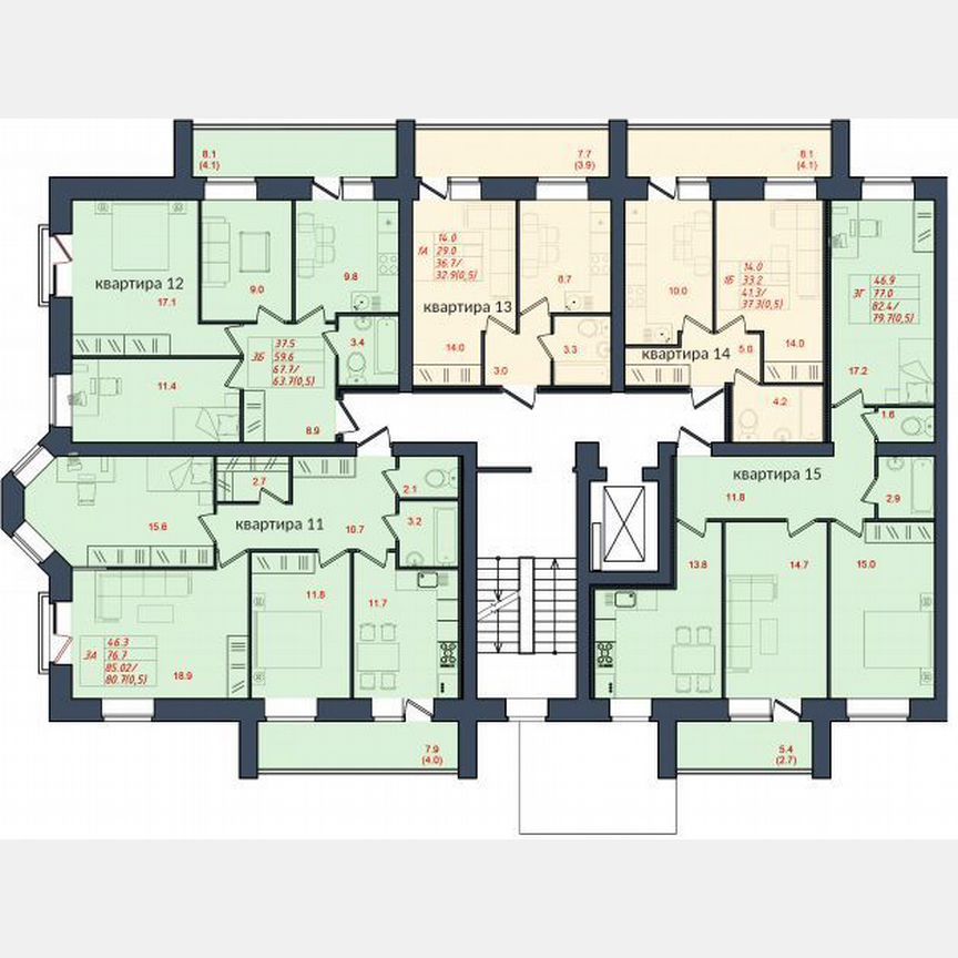 3-комн., 79.7 м², 3/10 этаж