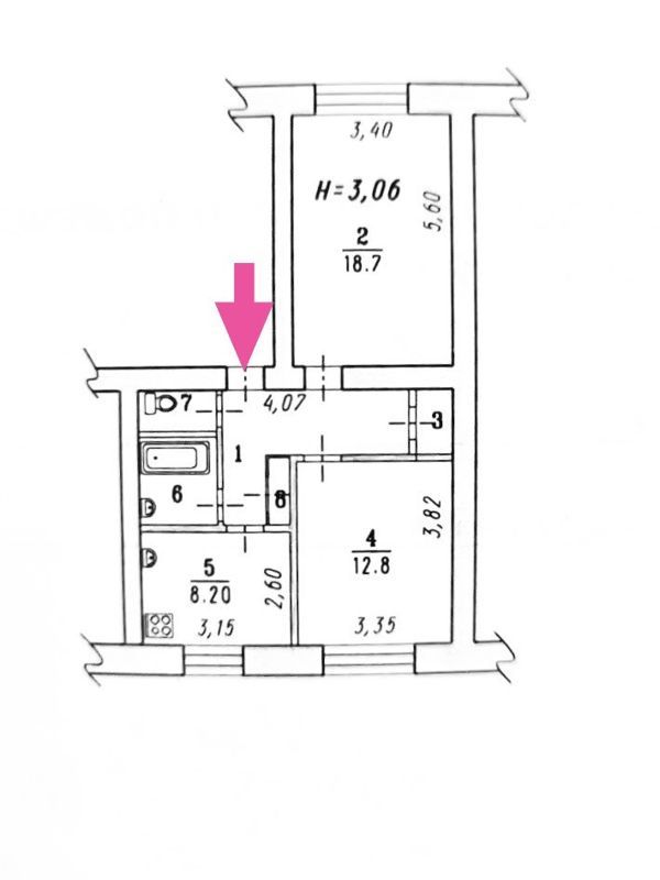 2-комн., 53.7 м², 1/5 этаж