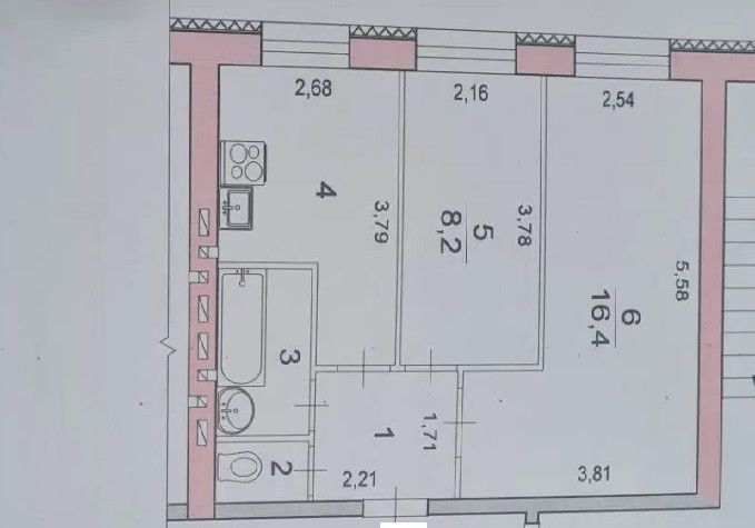 2-комн., 40.6 м², 3/5 этаж