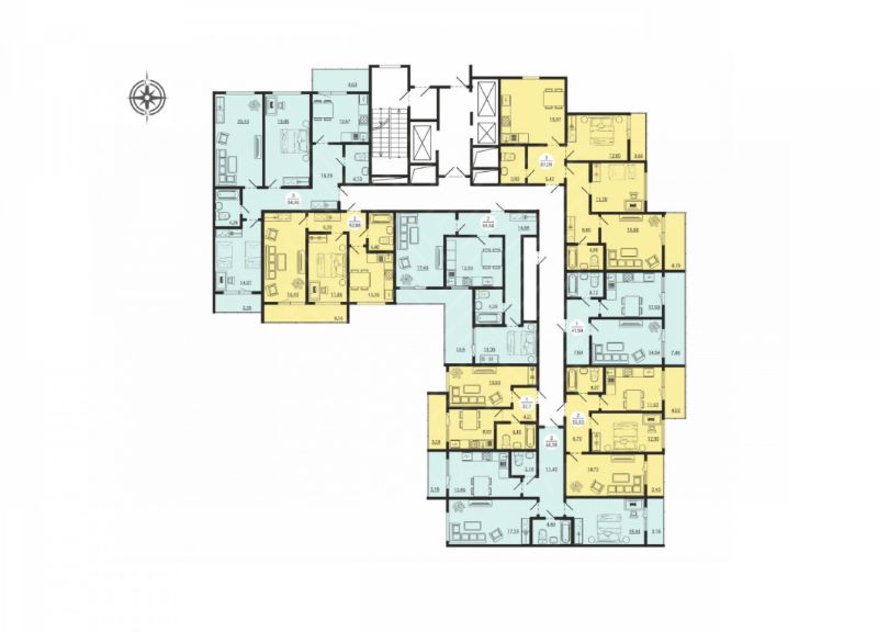 1-комн. квартира, 41.1 м2, 23/25 этаж
