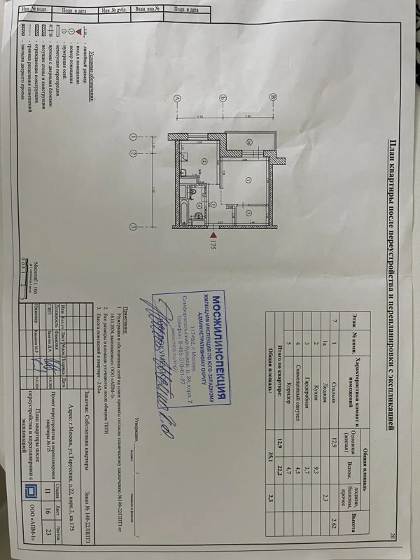 1-комн., 35.1 м², 7/22 этаж