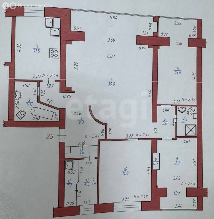 4-комн., 126.5 м², 7/10 этаж