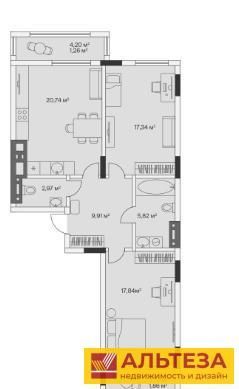 2-комн., 78.1 м², 3/7 этаж