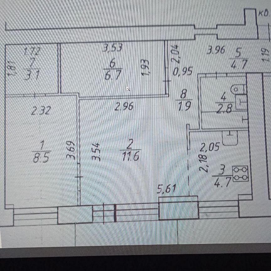 3-комн., 44.8 м², 3/5 этаж