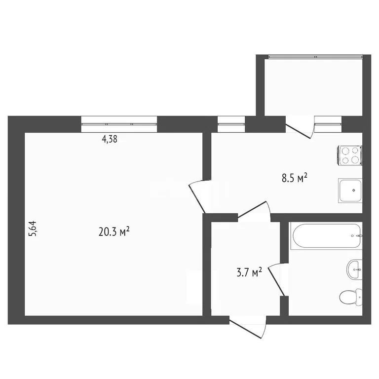 1-комн., 35.4 м², 1/5 этаж