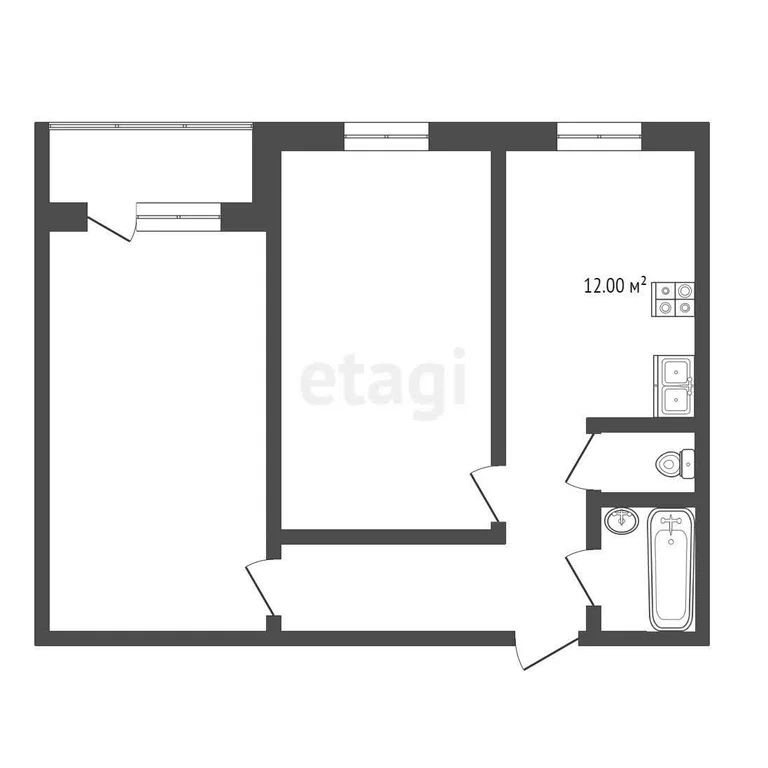 2-комн., 51.2 м², 9/9 этаж