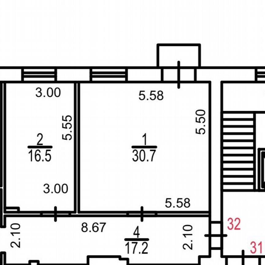 3-комн., 84.9 м², 4/6 этаж