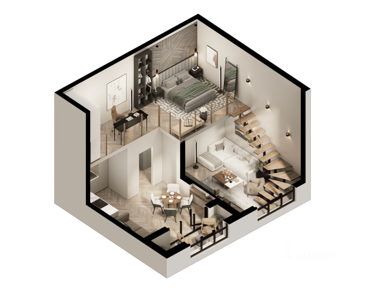 1-комн., 68.69 м², 7/7 этаж