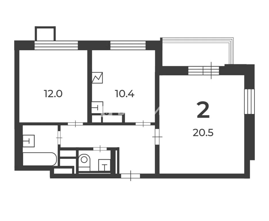 2-комн., 55.7 м², 2/24 этаж