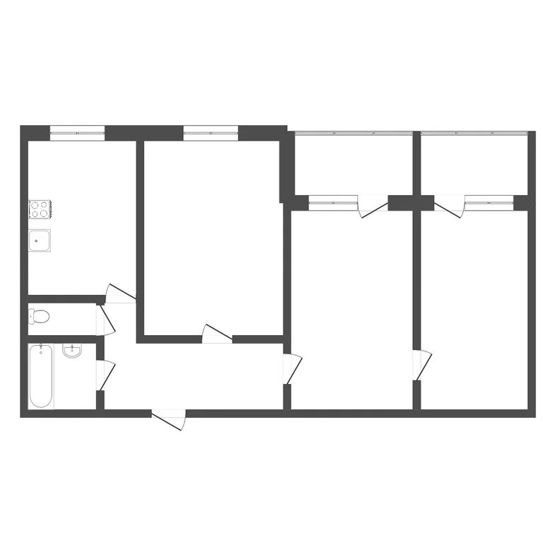 3-комн., 61.8 м², 9/9 этаж