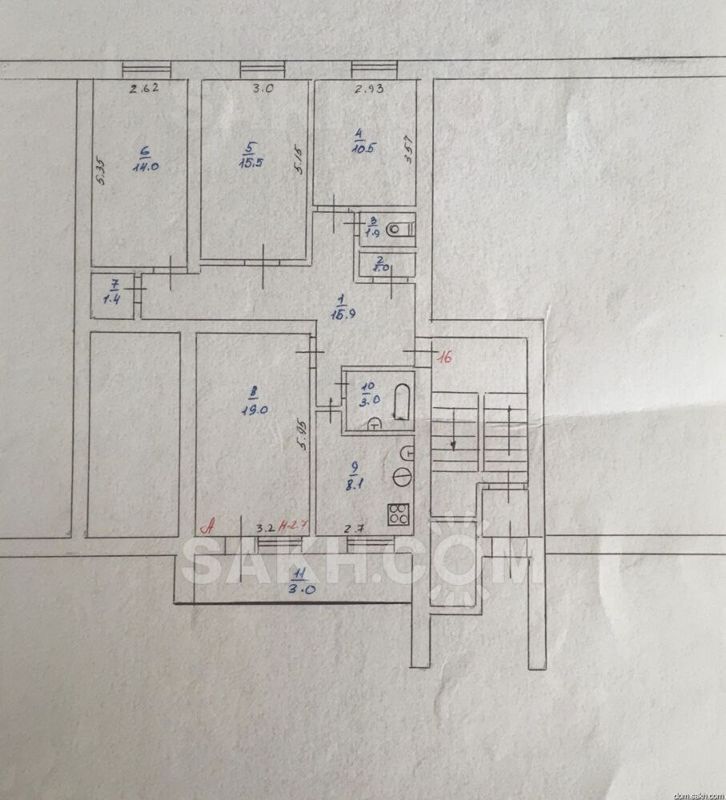 4-комн. квартира, 93.3 м2, 1/5 этаж