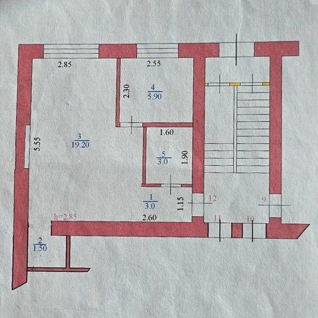 1-комн. квартира, 32.6 м2, 1/2 этаж