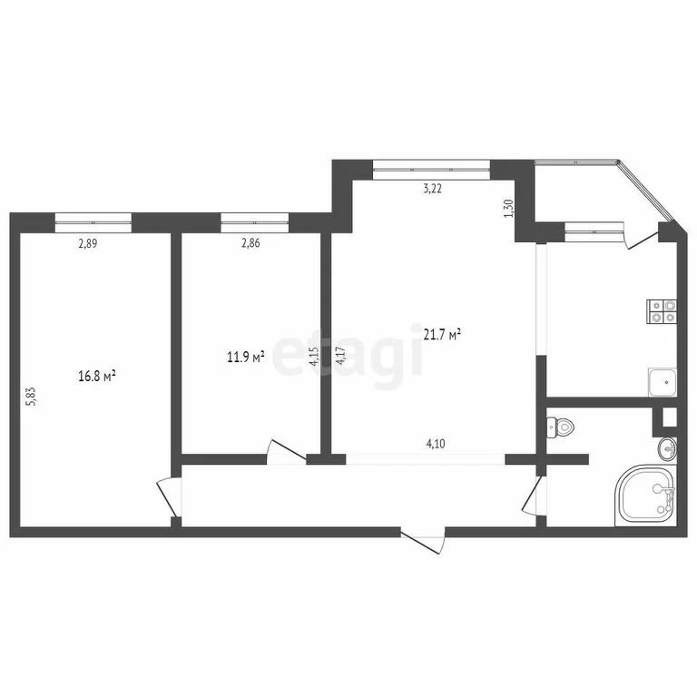 3-комн., 76.2 м², 1/5 этаж