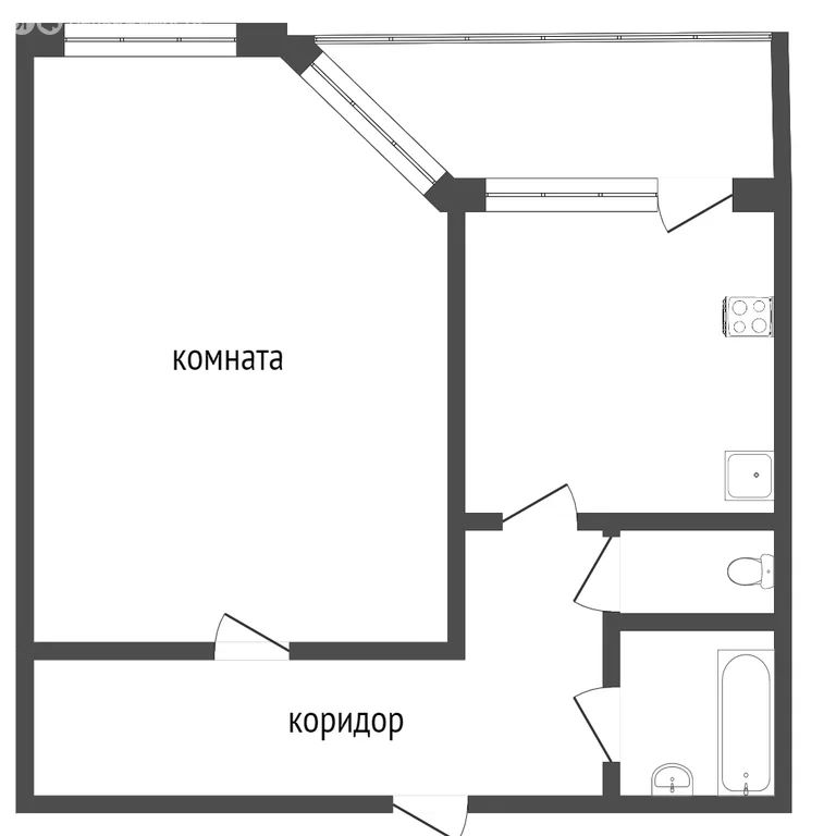 1-комн., 38.4 м², 9/9 этаж