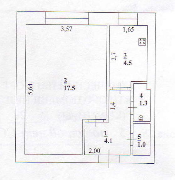 1-комн., 28.6 м², 2/2 этаж
