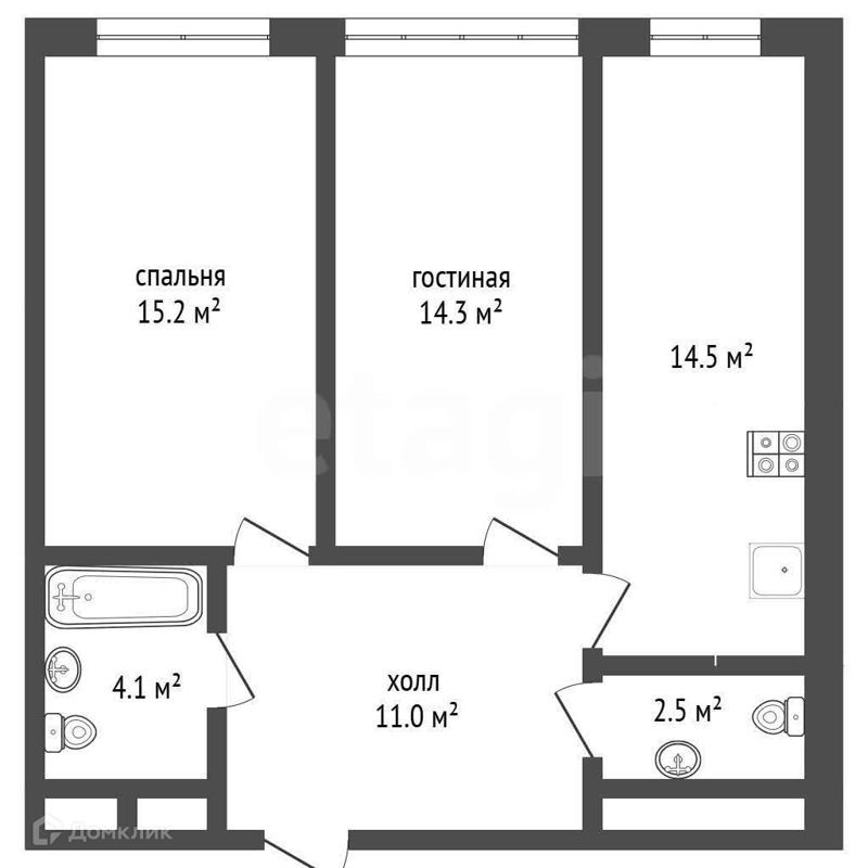 2-комн., 61.6 м², 4/19 этаж