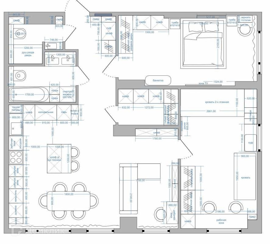 3-комн., 90 м², 4/16 этаж