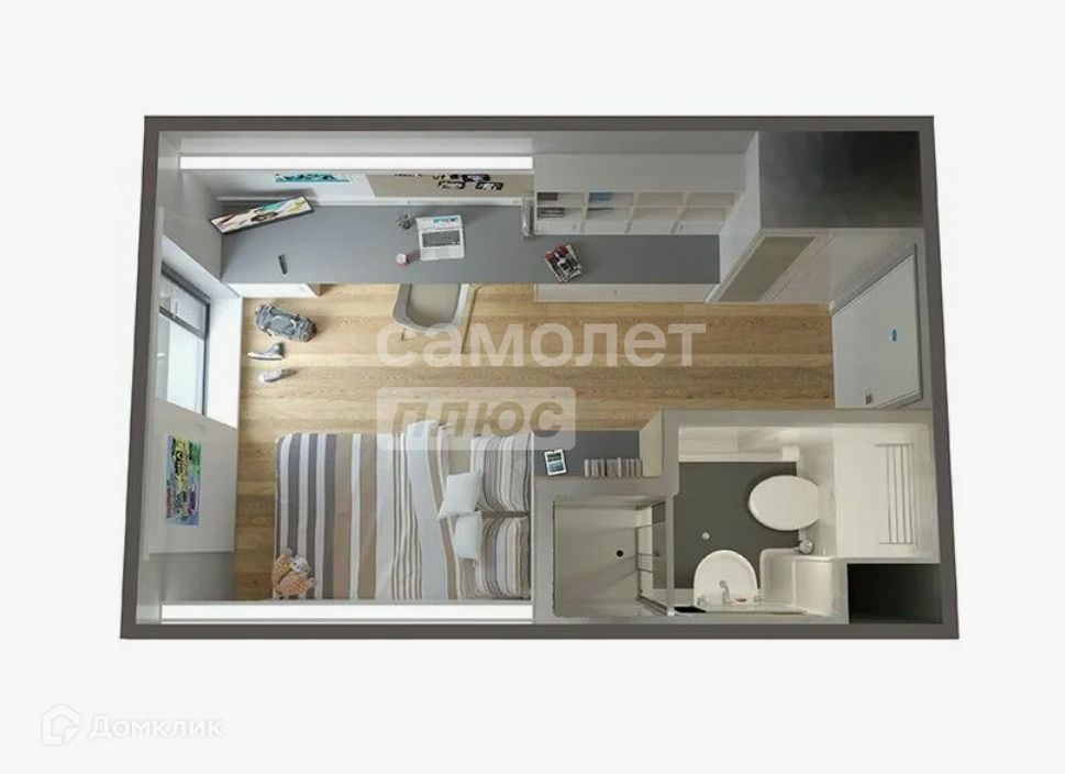 Студия, 7.8 м², 4/4 этаж