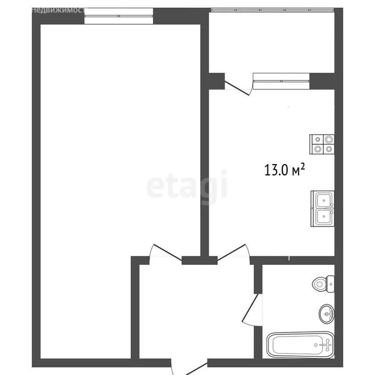 1-комн., 39.1 м², 1/3 этаж