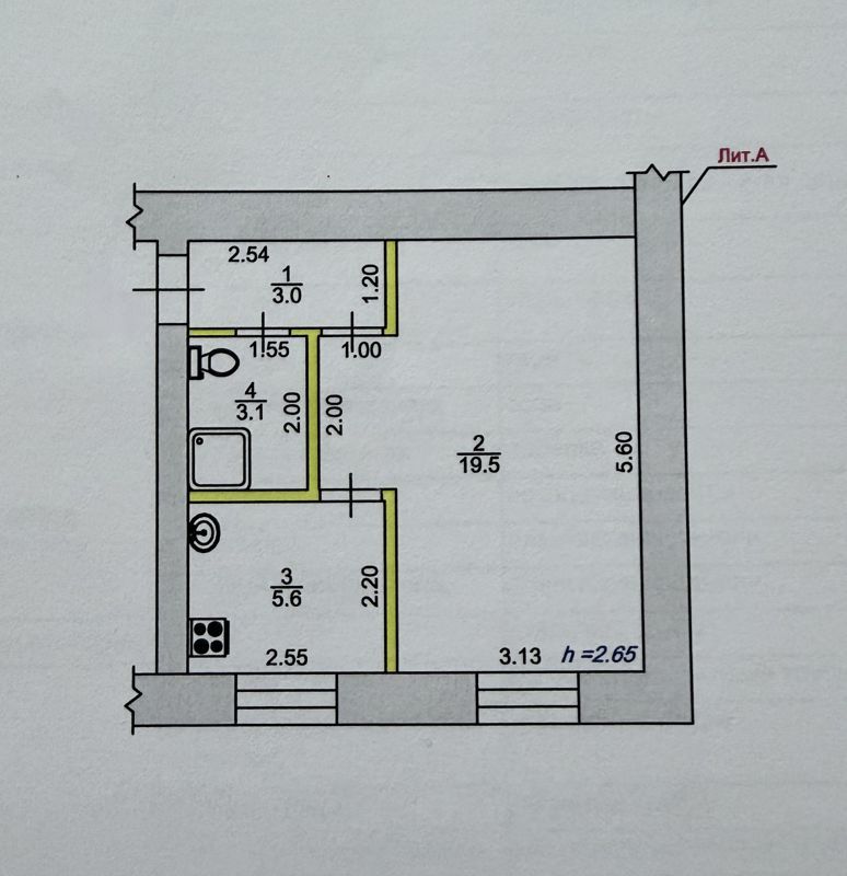 1-комн., 31.2 м², 3/3 этаж