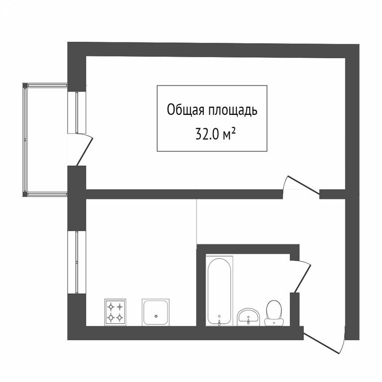 1-комн., 30.6 м², 4/5 этаж