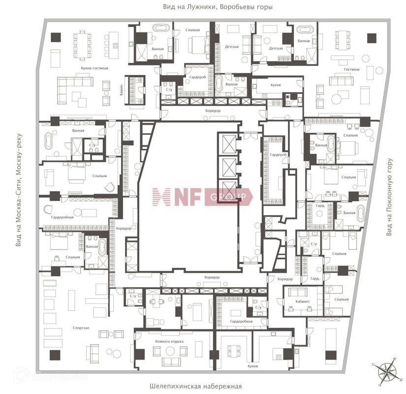 6-комн., Квартира, 1000 м², 77/85 этаж