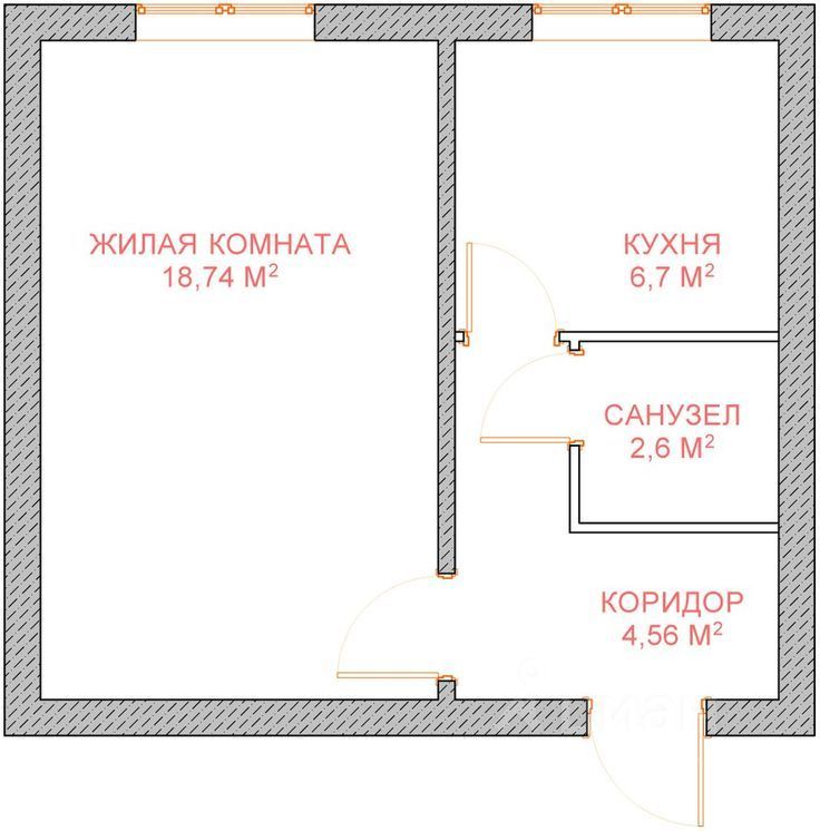 1-комн., 34 м², 5/9 этаж