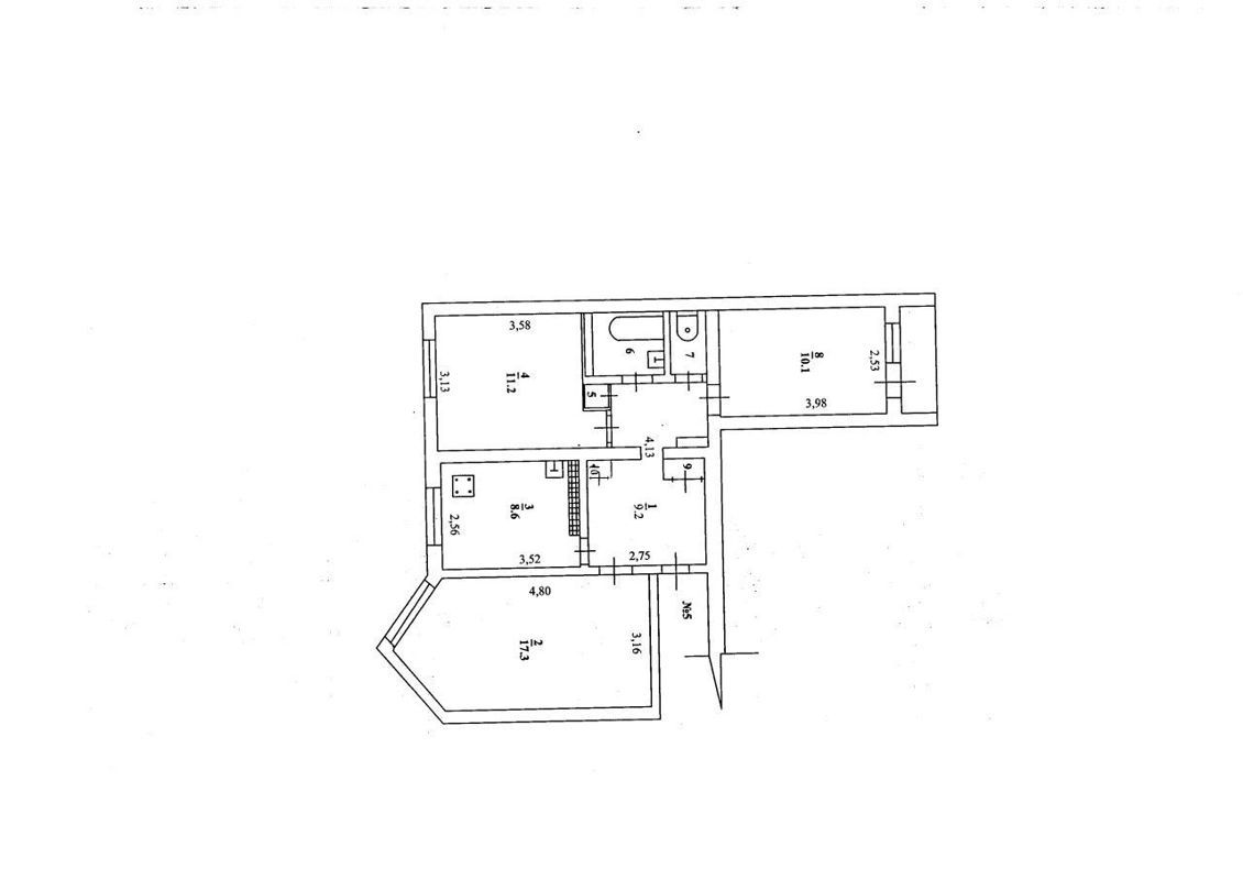 3-комн., 61.2 м², 2/4 этаж