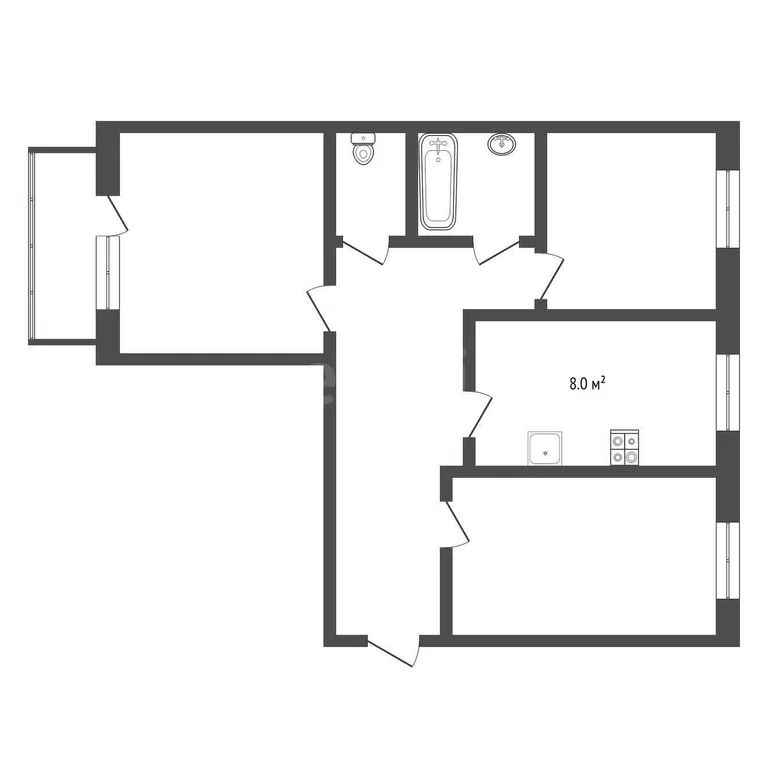 3-комн., 65.3 м², 4/9 этаж