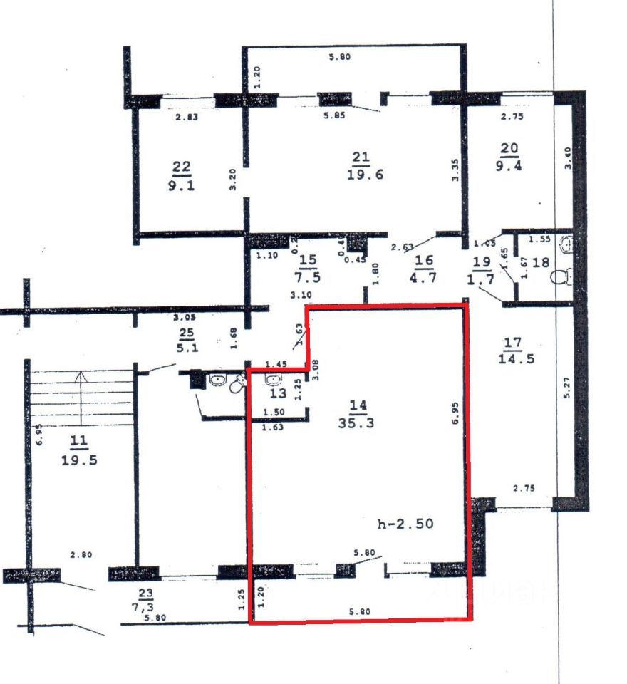 ПСН, 44.2 м², 1/5 этаж
