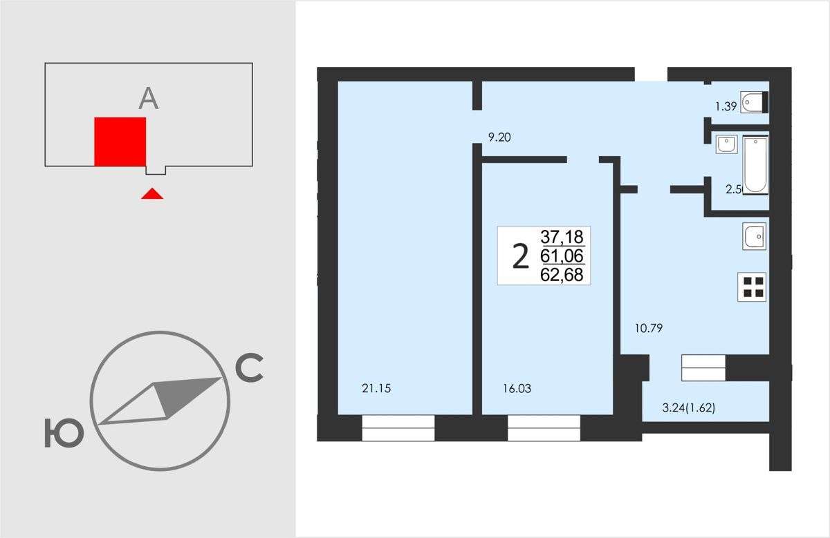 3-комн., 78.85 м², 4/4 этаж